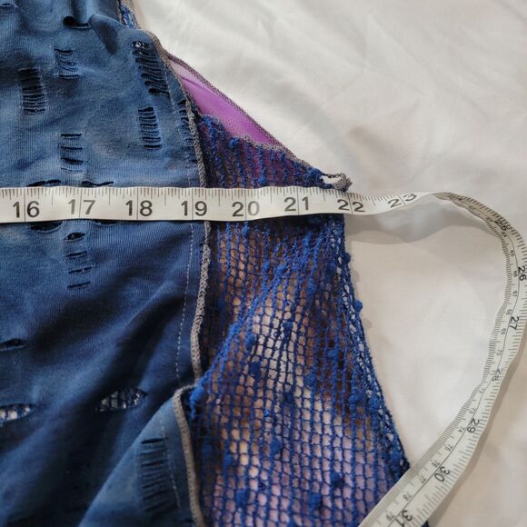 Womens Open Cardigan Size Medium Sheer Sleeveless Colorful Bohemian Indie Fairy - Picture 6 of 8